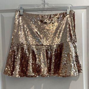 NWT TCEC Gold Sequin Skirt Sz. M